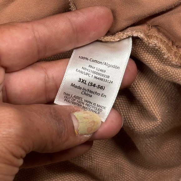 No Boundaries Mens 3XL Canvas Chore Jacket Corduroy Collar Brown Duck Barn EUC - Picture 8 of 10